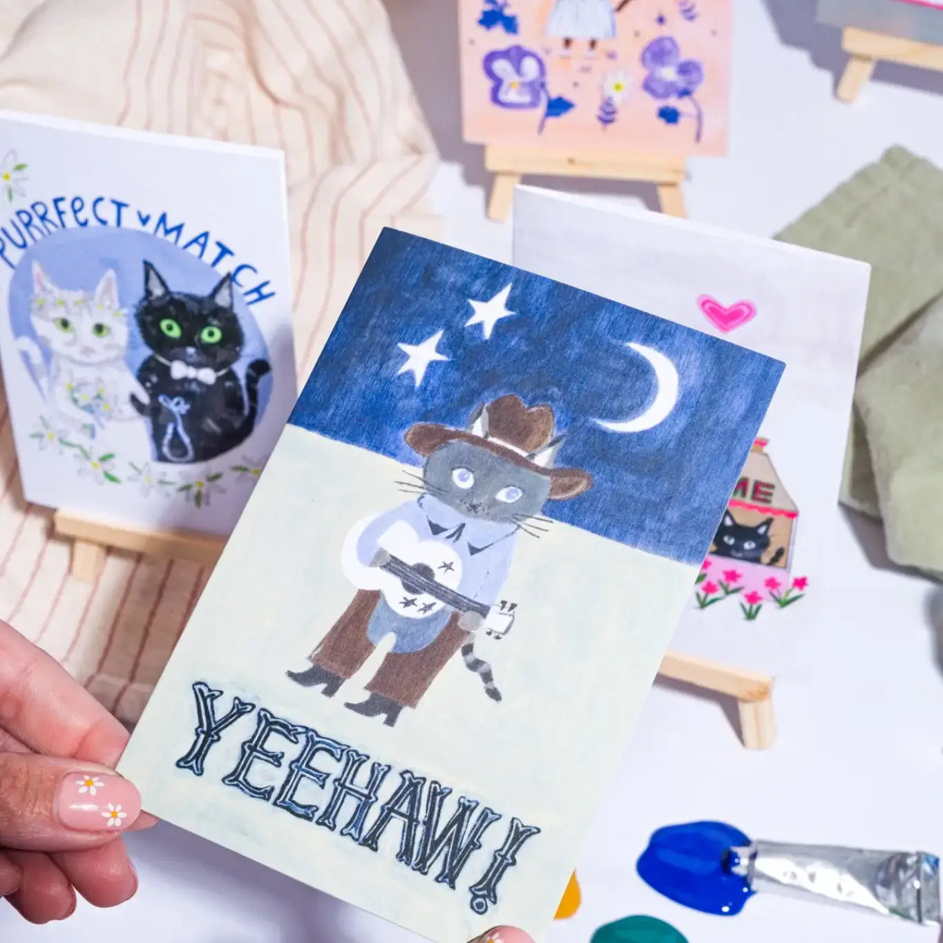Blank inside of the V. Important Day cat card