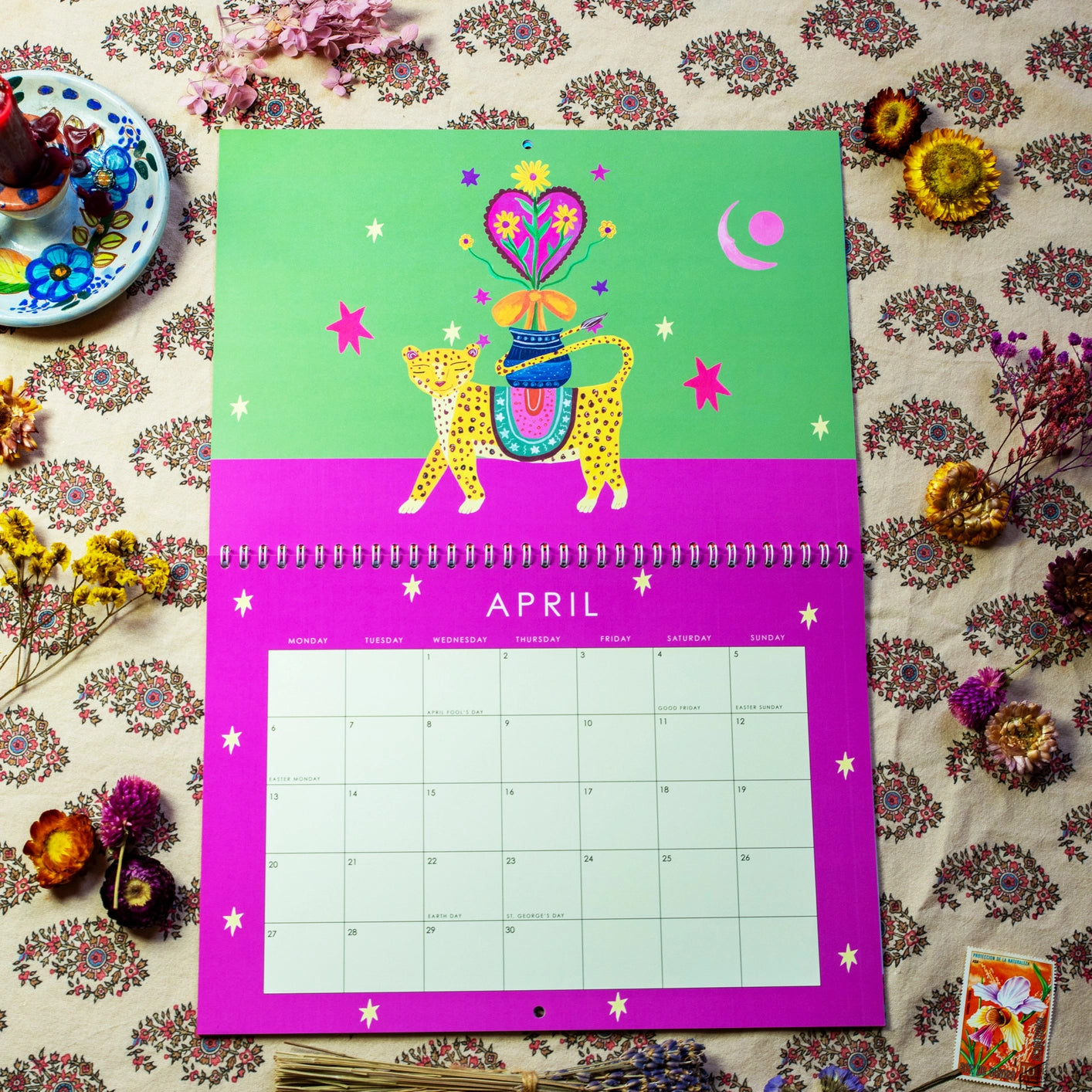 2026 wildlife art calendar by Hutch Cassidy, eco-friendly printed on recycled premium paper

