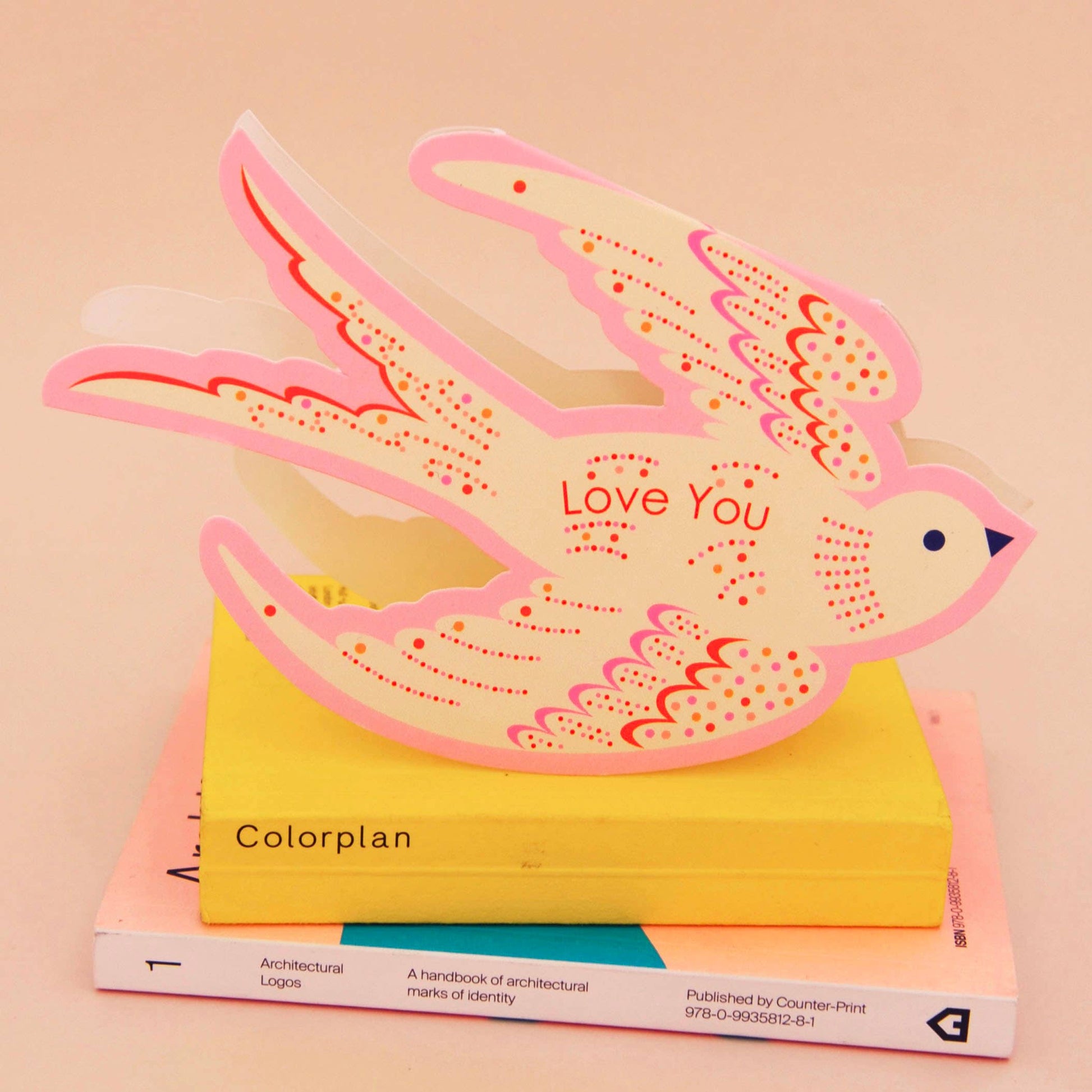 Love You Die Cut Rocking Valentine's Card in Pink