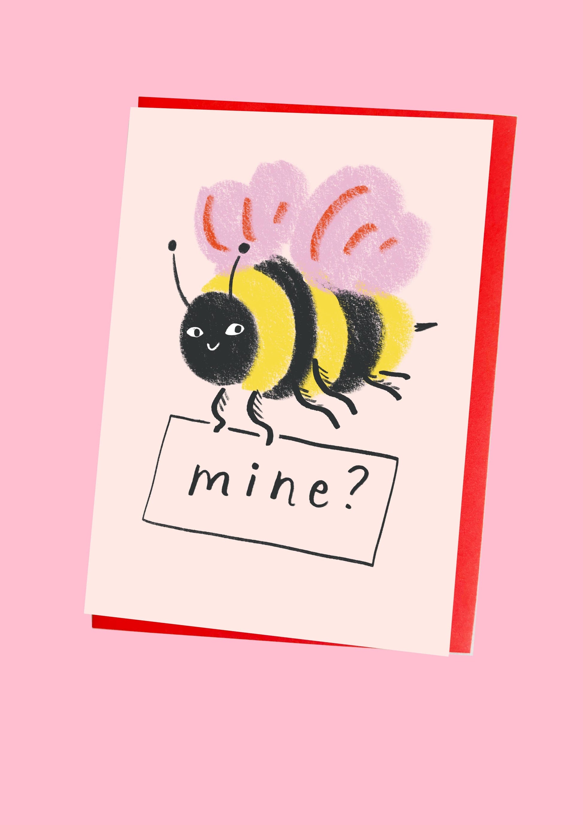 Bee Mine Hand-Drawn Greeting Card by Kitty Kenda