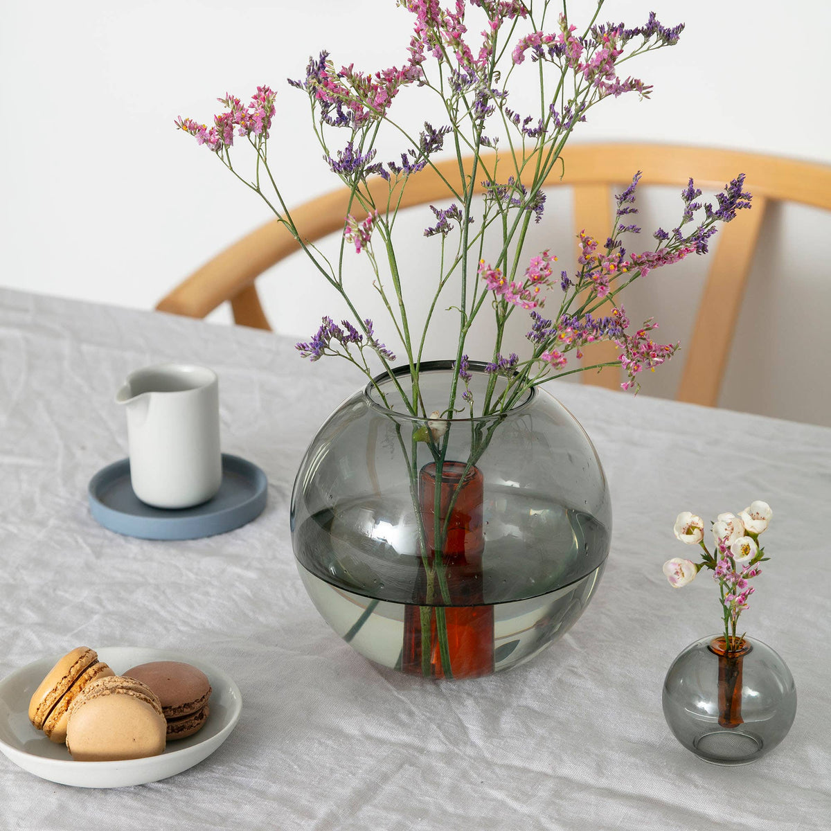Geometric bubble glass vase for home decor