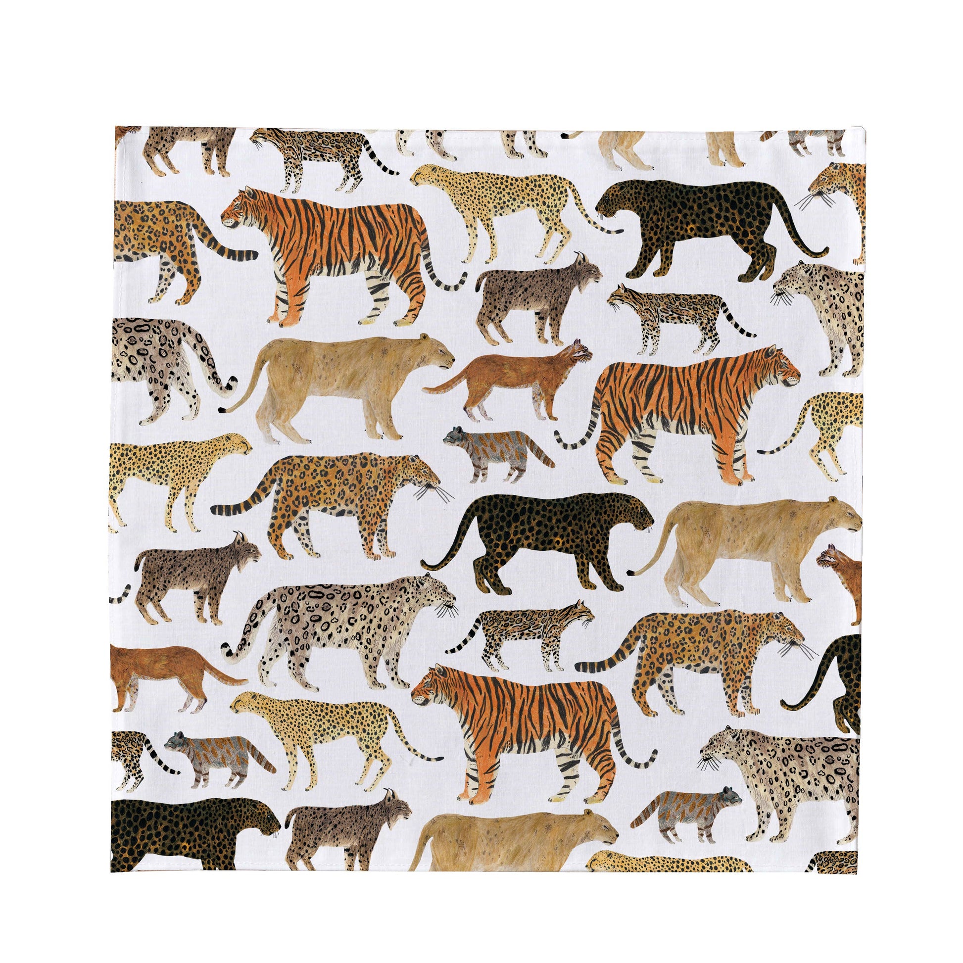 Wild Cats cotton handkerchief pocket square by James Barker