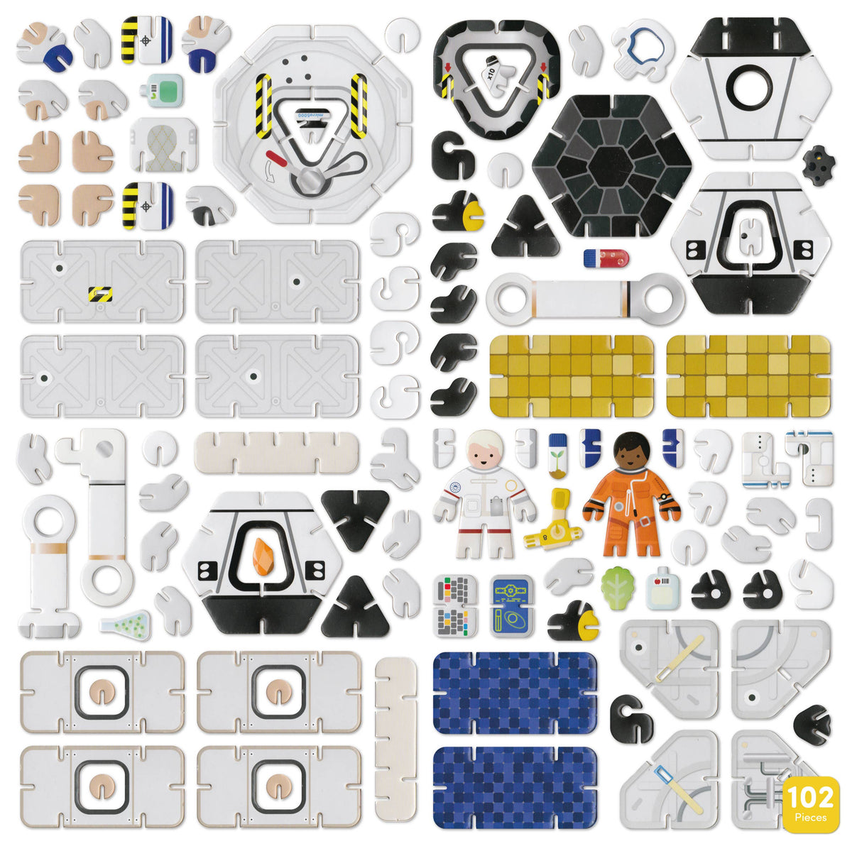 Detachable capsule and opposable arm of the space station toy