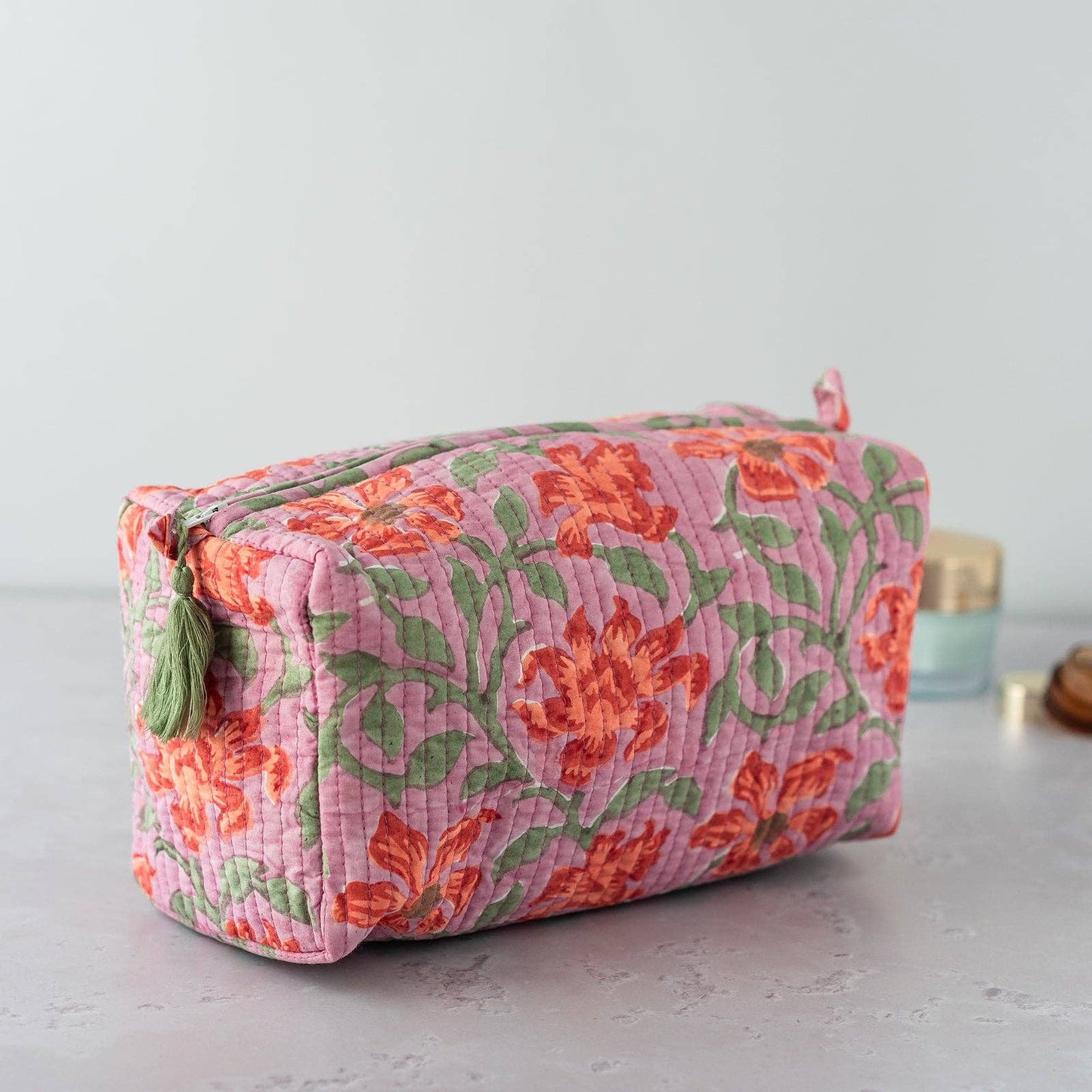 Small medium and large clementine cosmetic bags