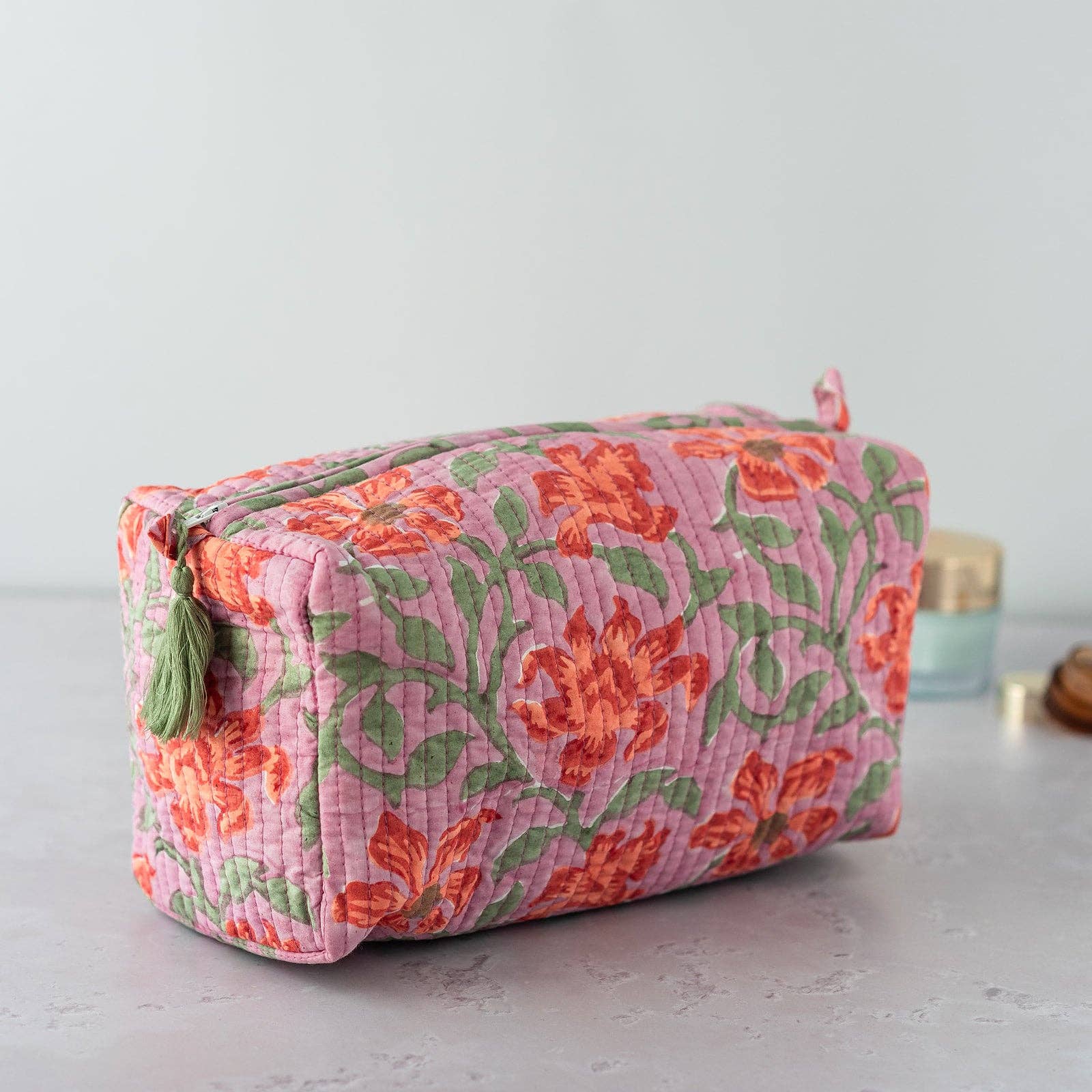 Small medium and large clementine cosmetic bags