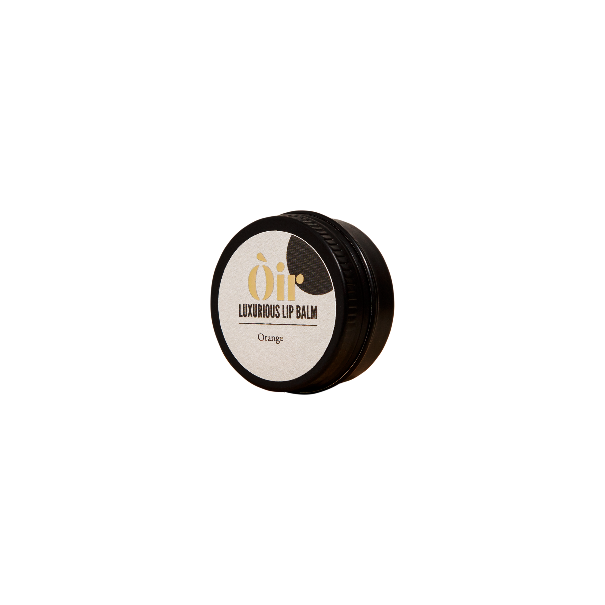 Oir vegan orange lip balm with cocoa butter, vanilla, and essential oils, plastic-free packaging, 10g