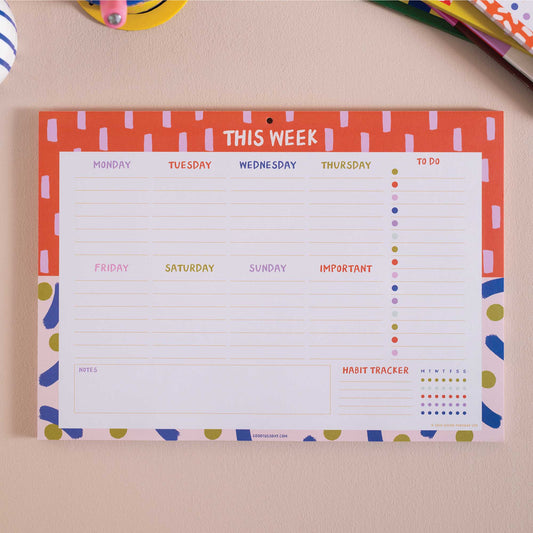 A4 Weekly Planner Pad | Habit Tracker | Colour Flow