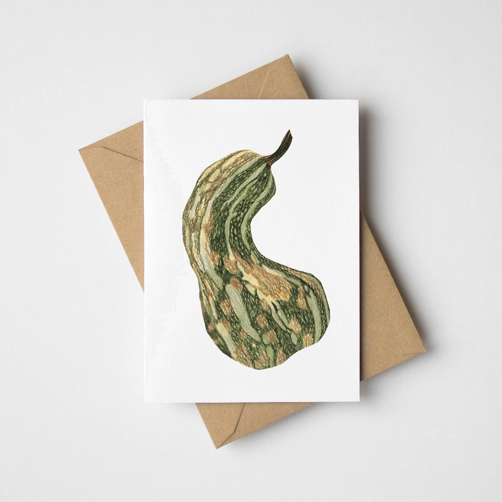 A7 Mini Gourd Greeting Card showing the detailed winter squash illustration and premium card stock texture.