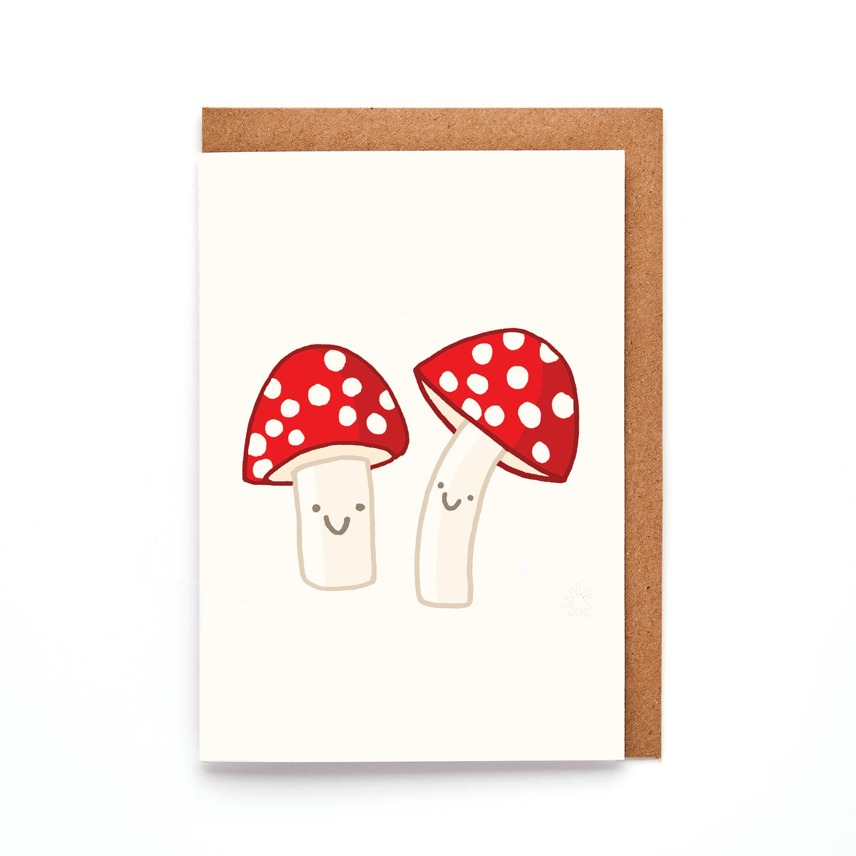 Sustainably sourced mini mushrooms card with Kraft envelope