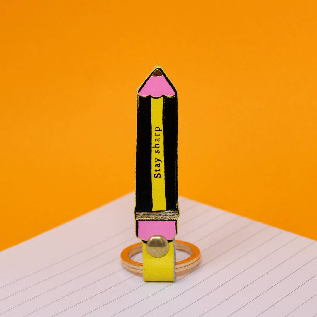 Genuine Leather Pencil Key Fob