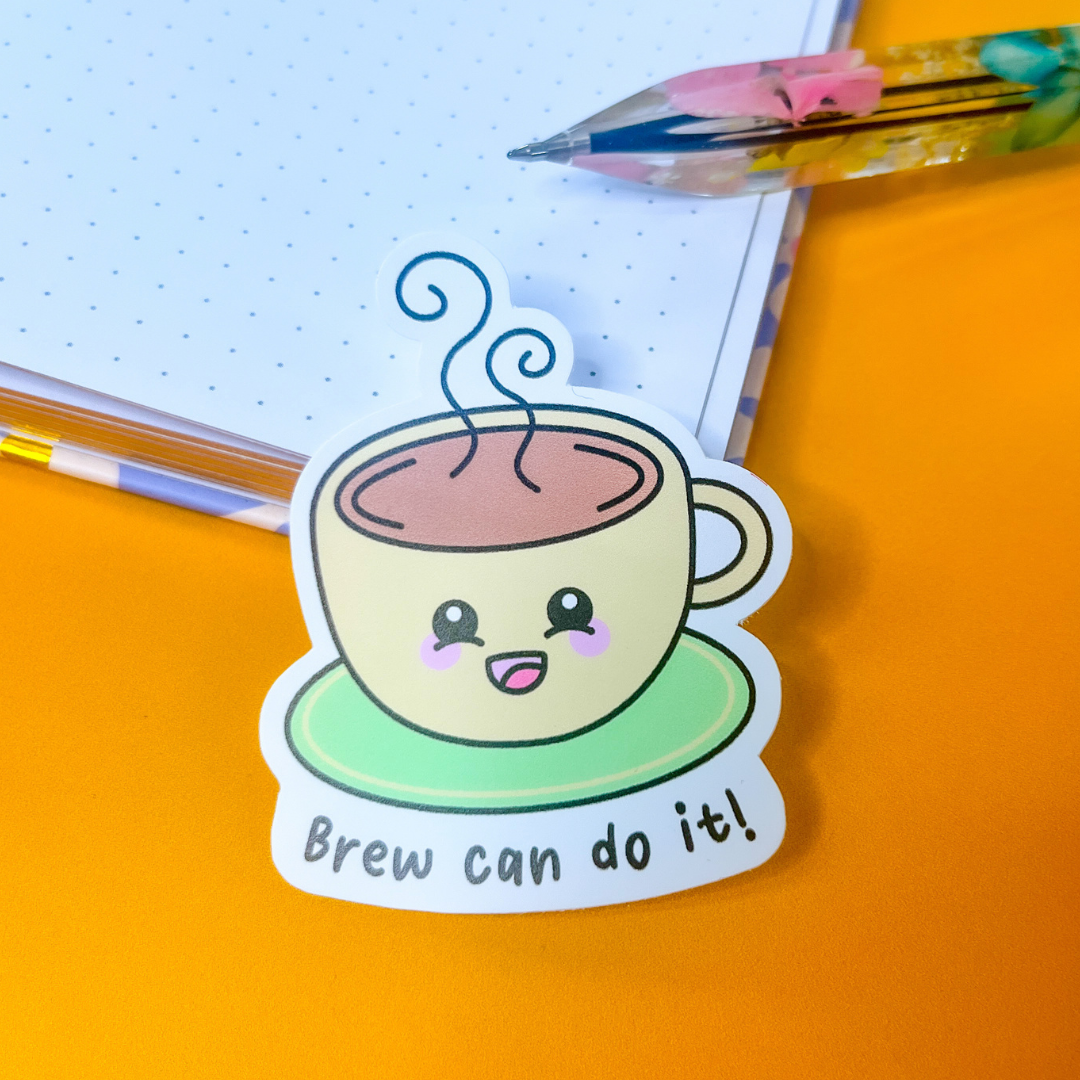 Motivational coffee cup sticker for planners and laptops