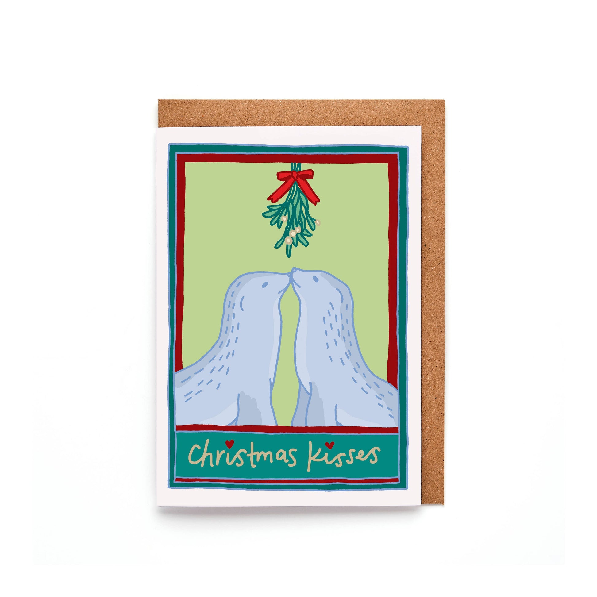 Seal Christmas Kisses Mini A7 Christmas Card