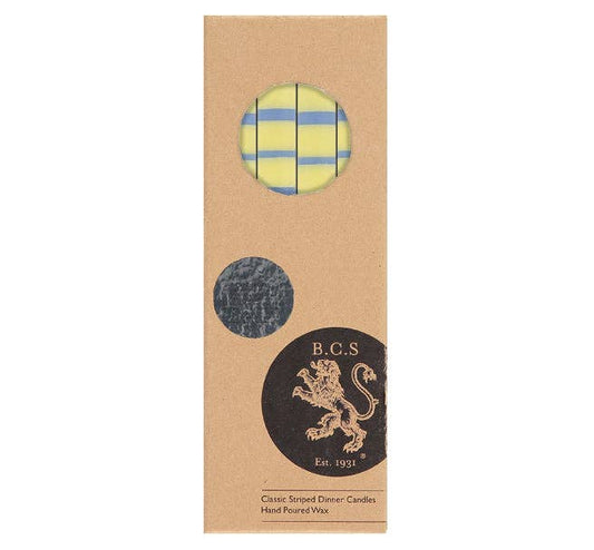Pack of 4 fair trade striped dinner candles