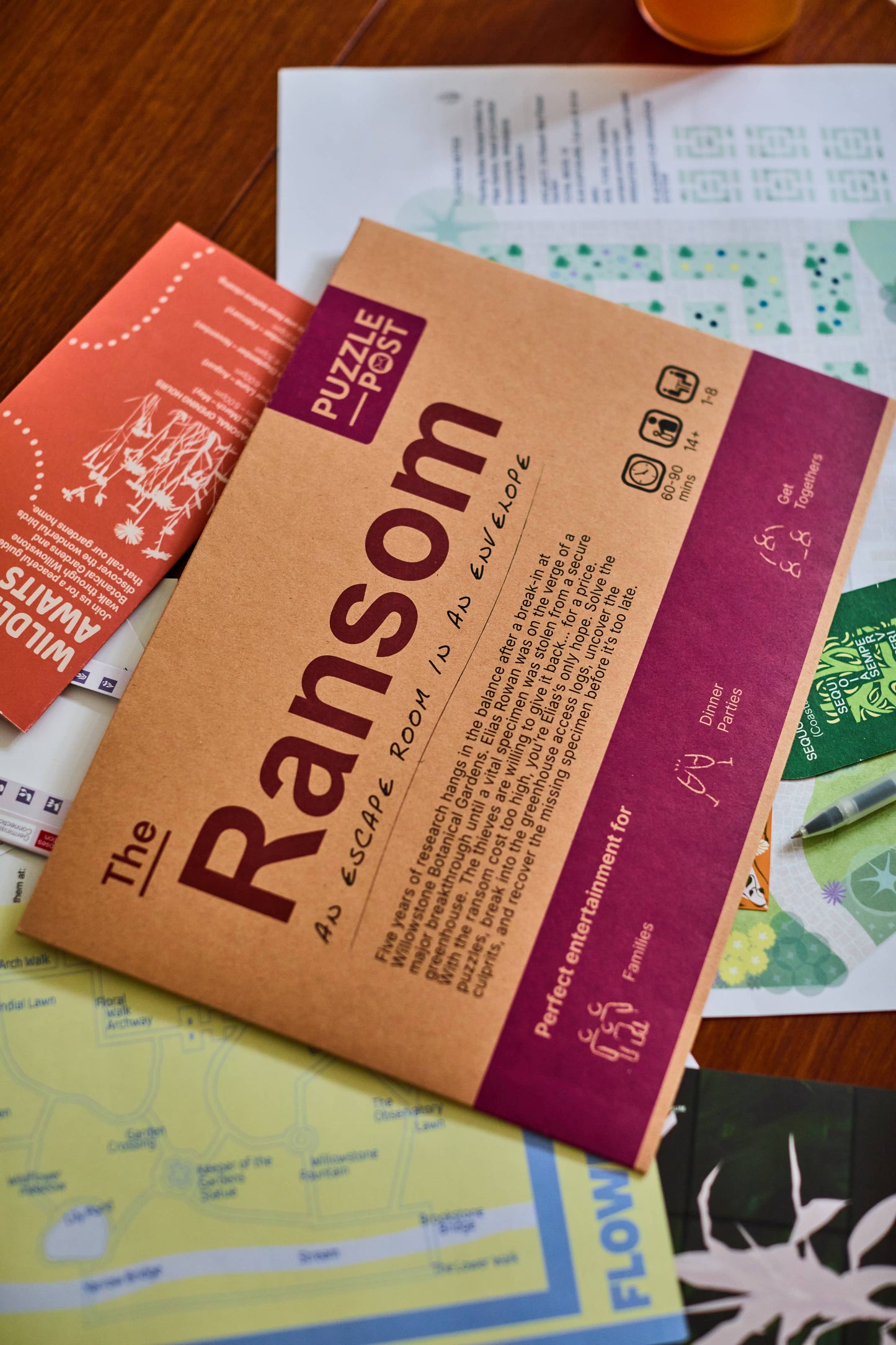Eco-friendly table-top puzzle game contents for The Ransom