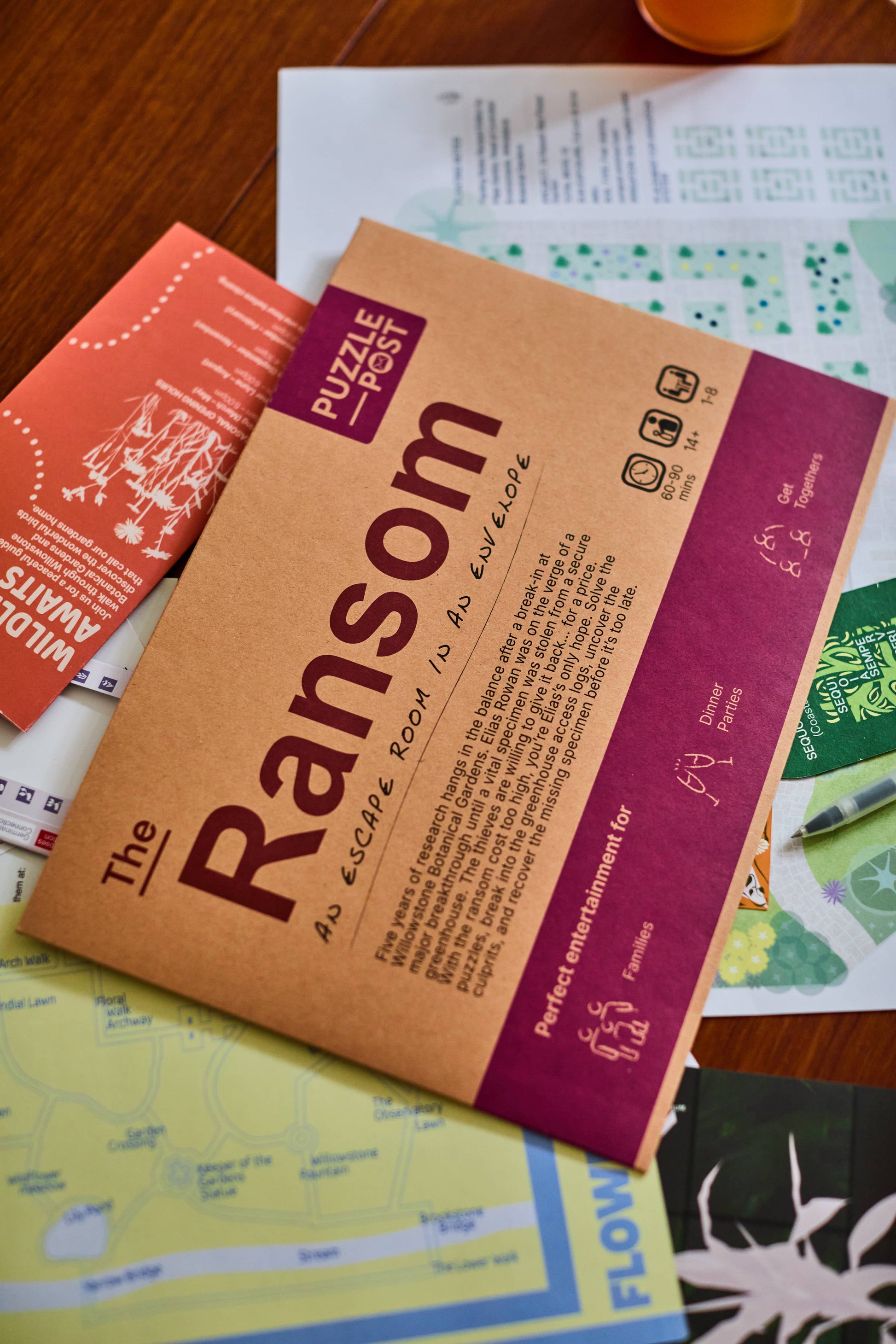 Eco-friendly table-top puzzle game contents for The Ransom