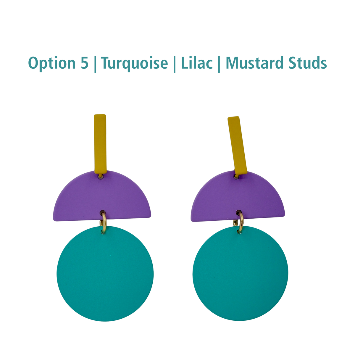 Clementine and Turquoise geometric earrings
