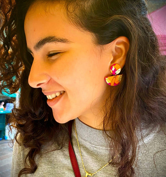 Desert Glow - Mini  Boat Earrings