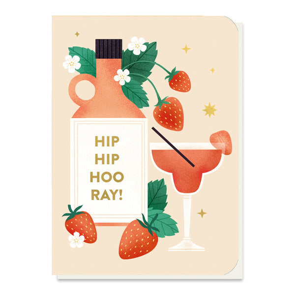 Strawberry Daquiri Hip Hip Hoo Ray Seed Card – Forget Me Not And Green