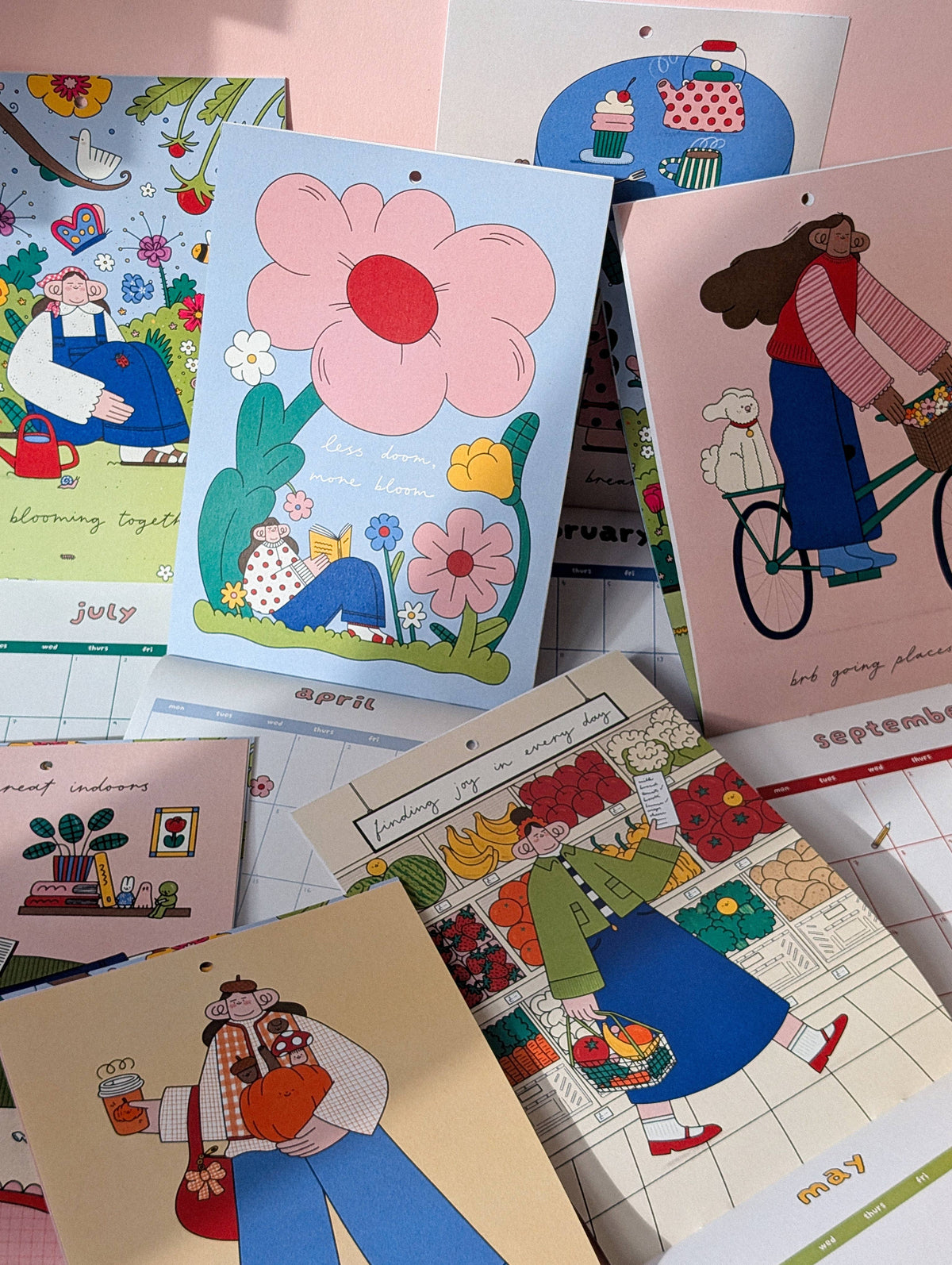 Illustrations inside the 2027 Big Brave Girls Club Calendar