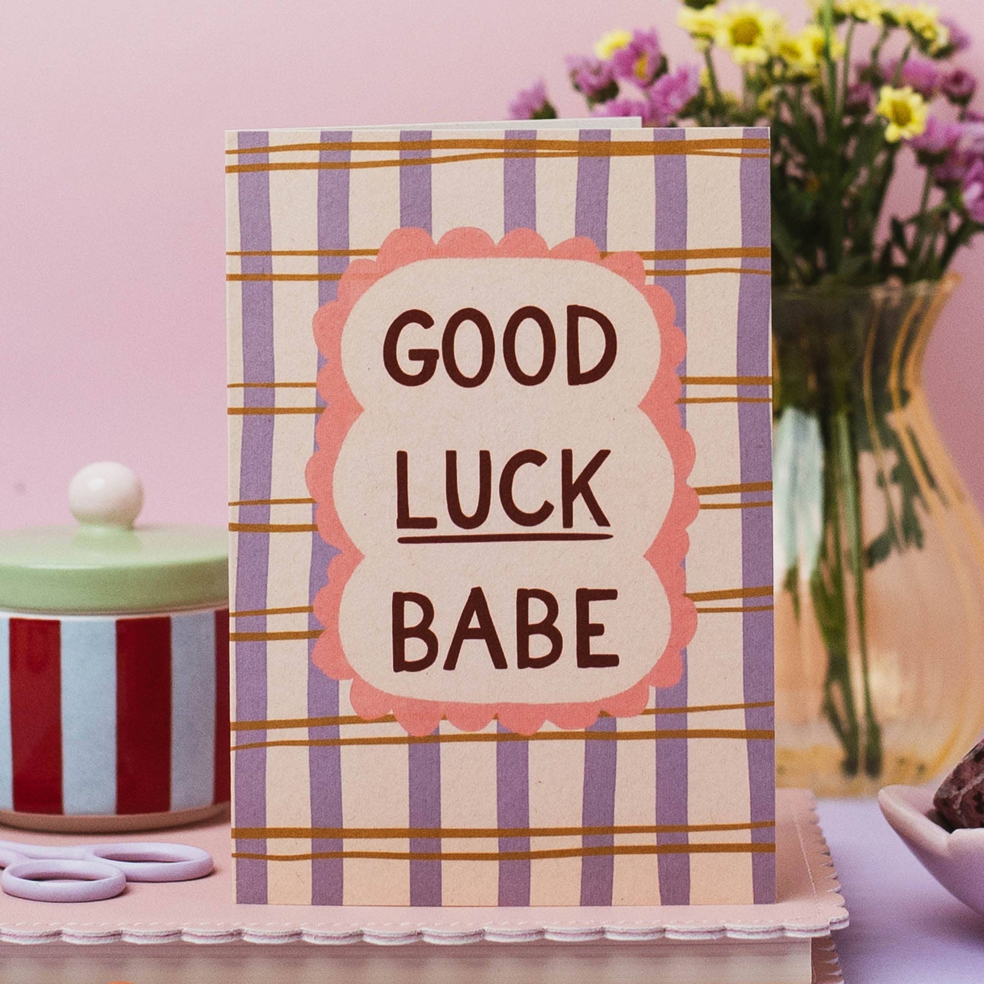 Plastic-free packaged good luck card made in the UK