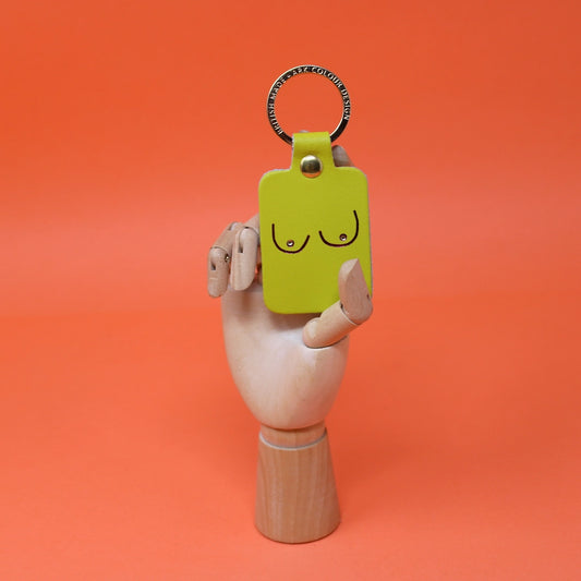 Boob Leather Acid Yellow Key Fob