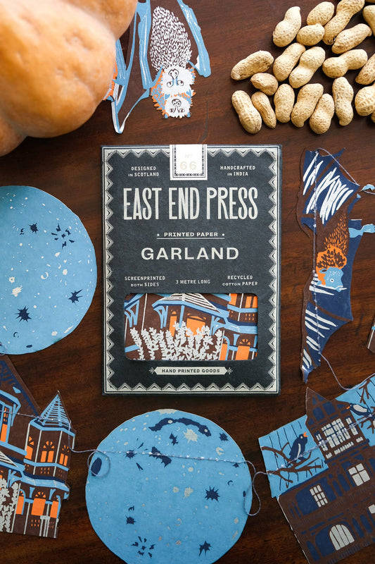 Haunted House Sewn Paper Garland hanging decoration