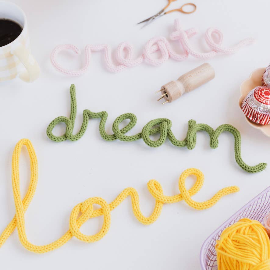 Sustainable wooden knitting dolly craft kit from Forget Me Not & Green