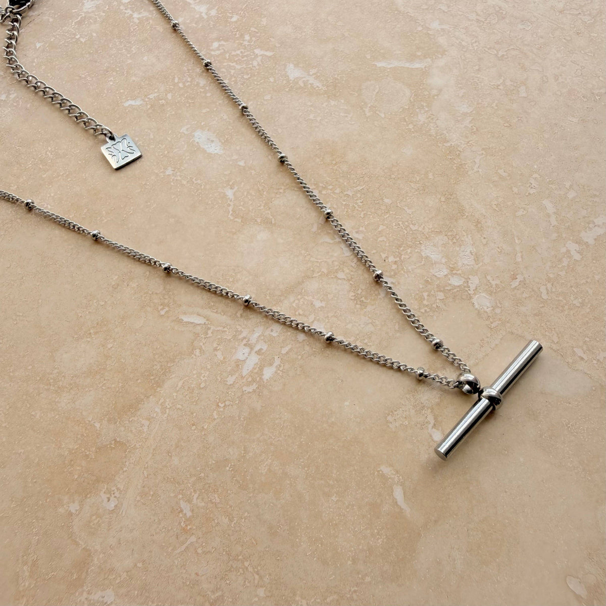 Everyday Silver Bar Necklace on Ball Chain