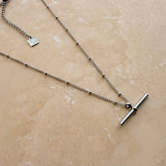 Everyday Silver Bar Necklace on Ball Chain