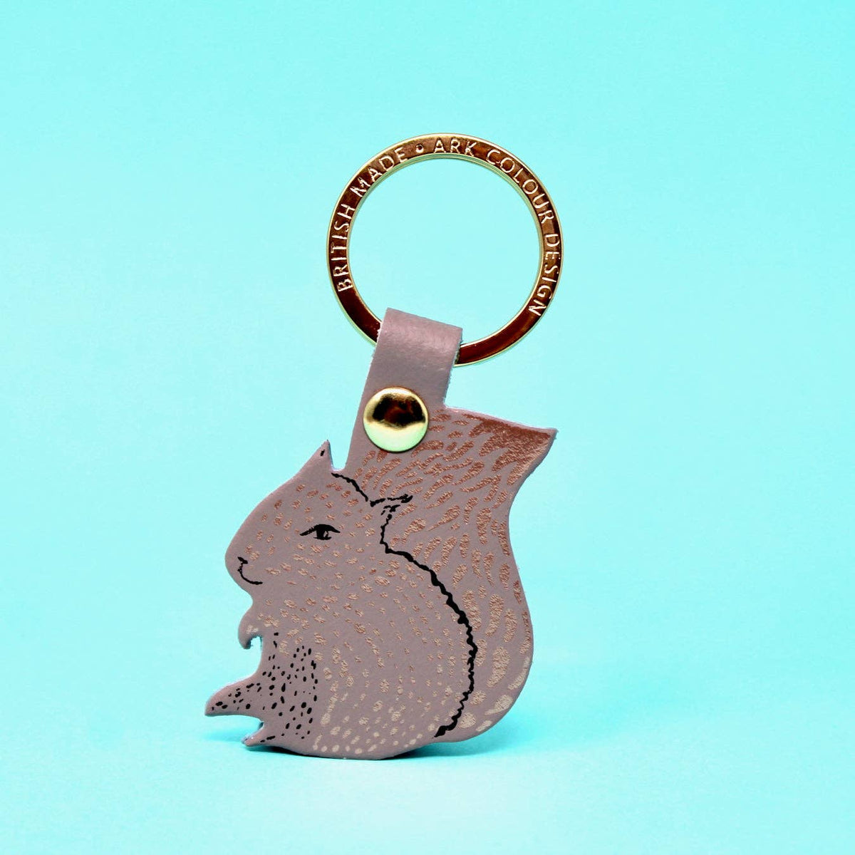 Eco-friendly genuine leather squirrel key fob gift