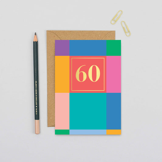 Bold Blocks 60th Celebration Card