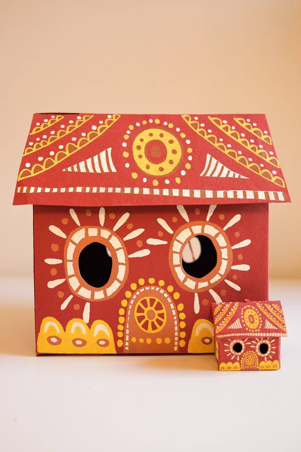 Handcrafted large gingerbread house Christmas decoration flat-packed view