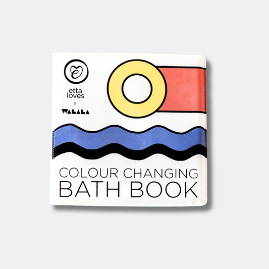 Baby bath book with monochrome patterns