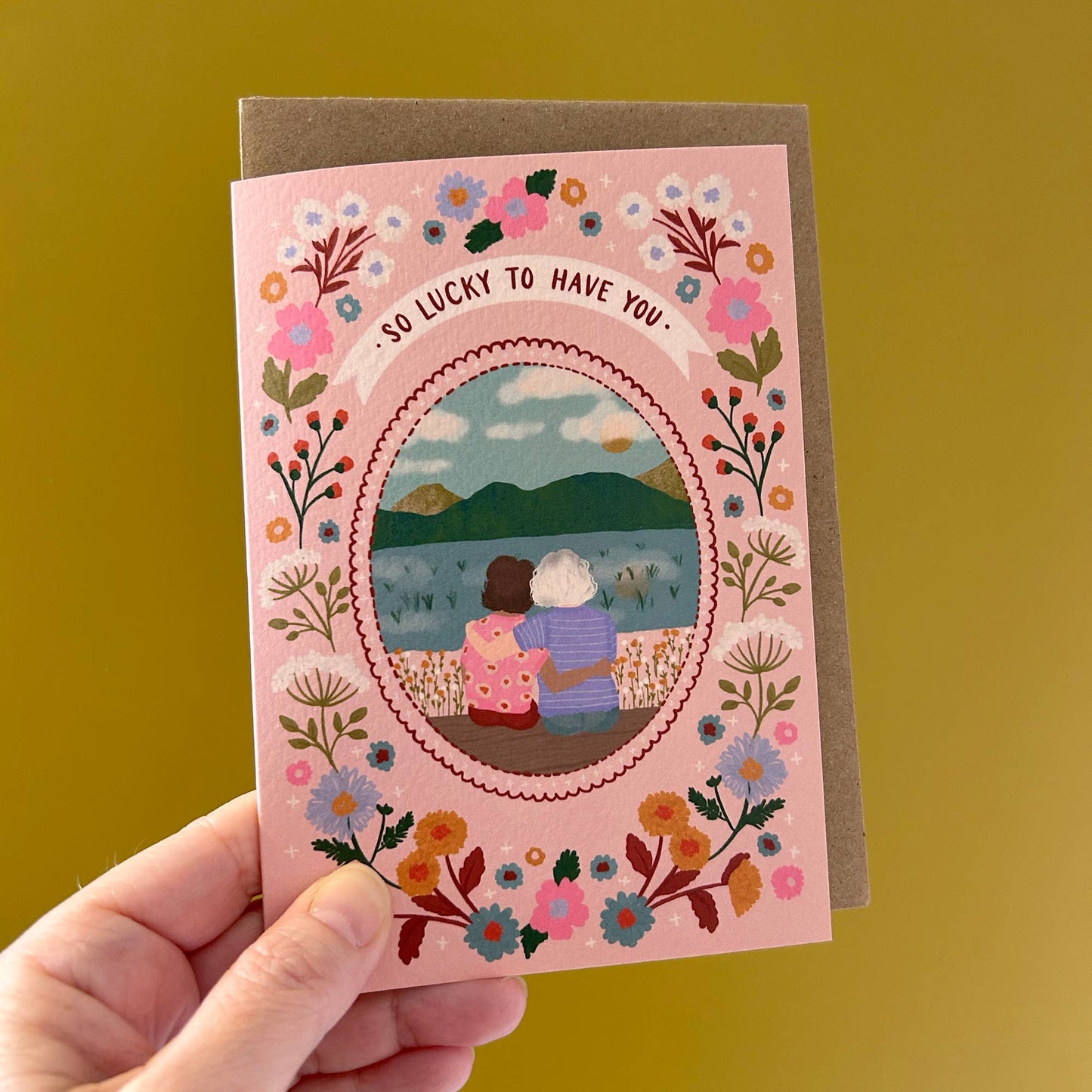 Sustainably sourced A6 sympathy card with kraft envelope