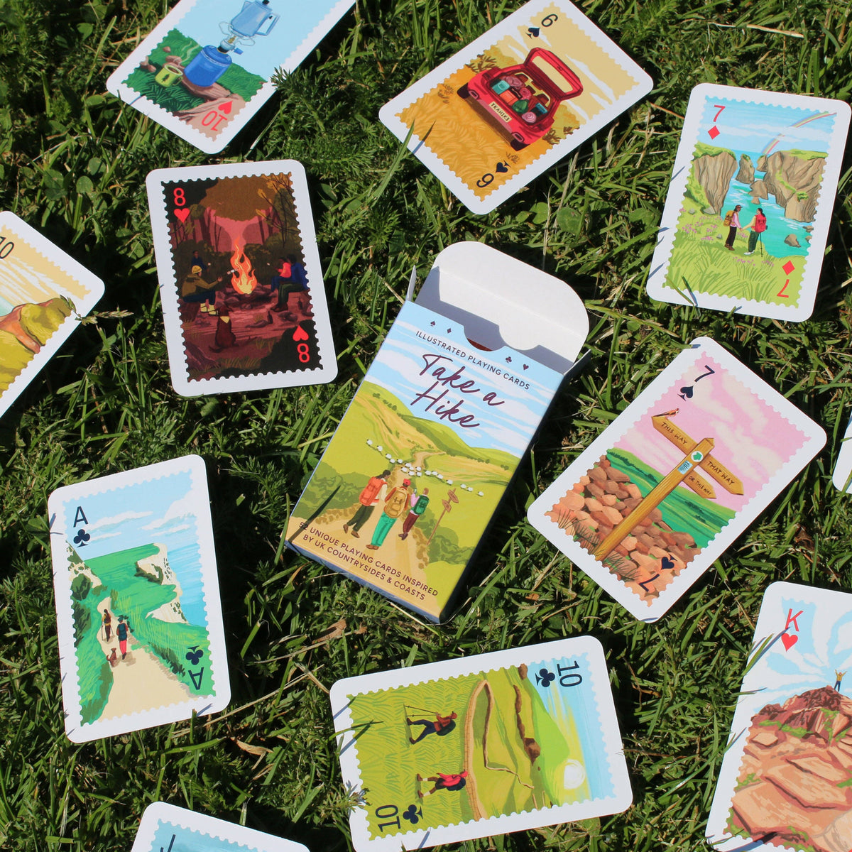Unique illustrated jokers and cards from Take a Hike deck