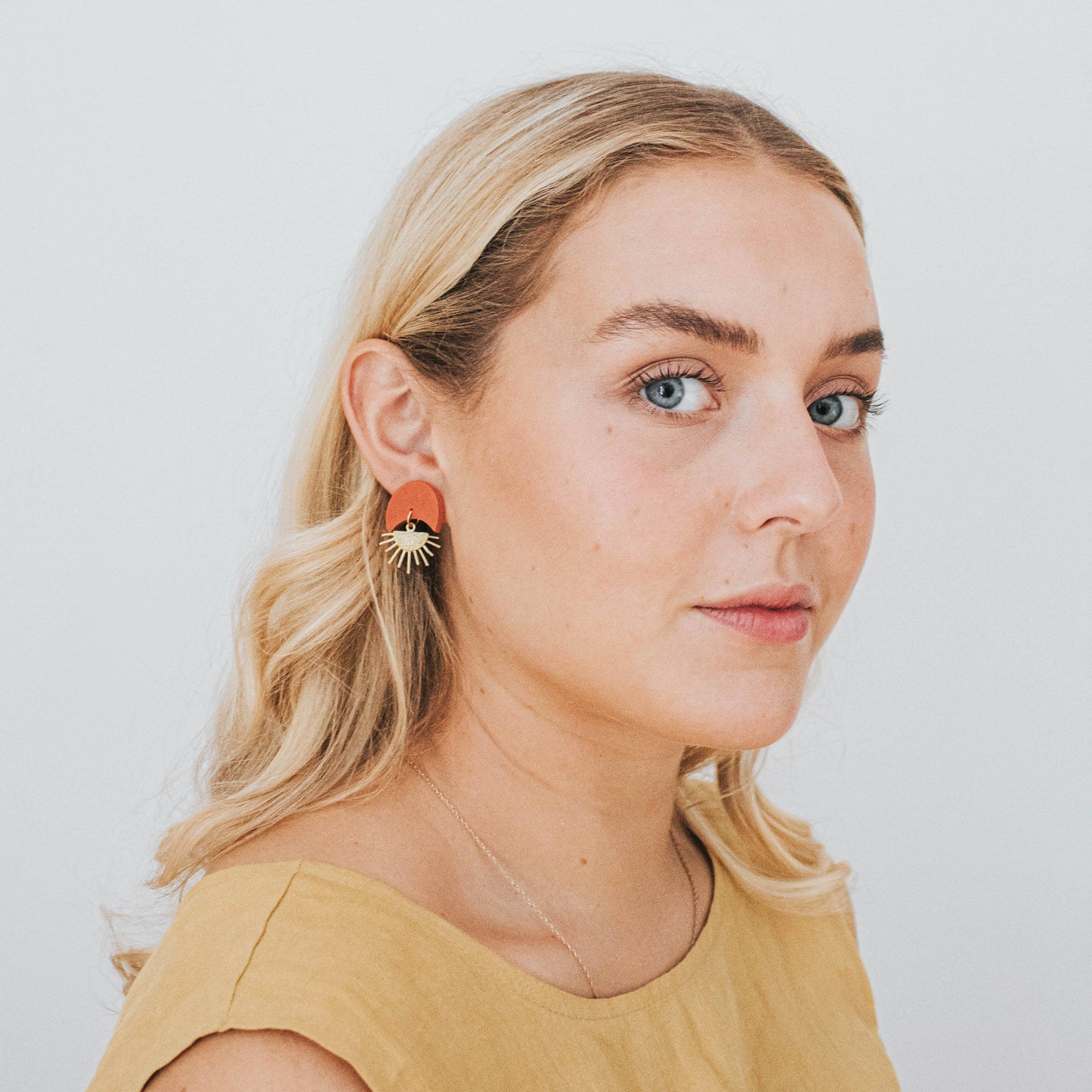 Sunset Earrings in Mustard