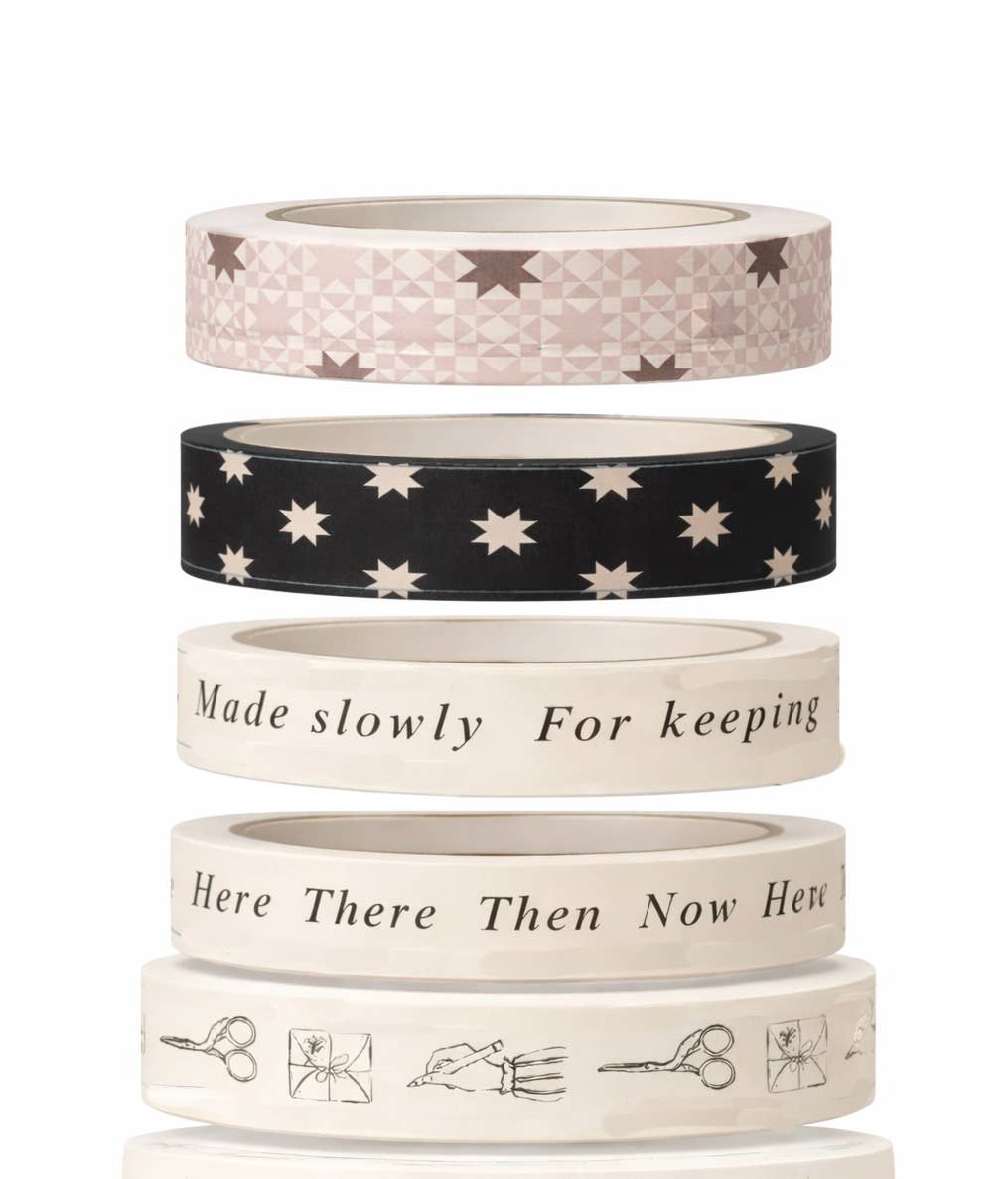 Quilted pattern and quote washi tape for journalling and gift wrapping