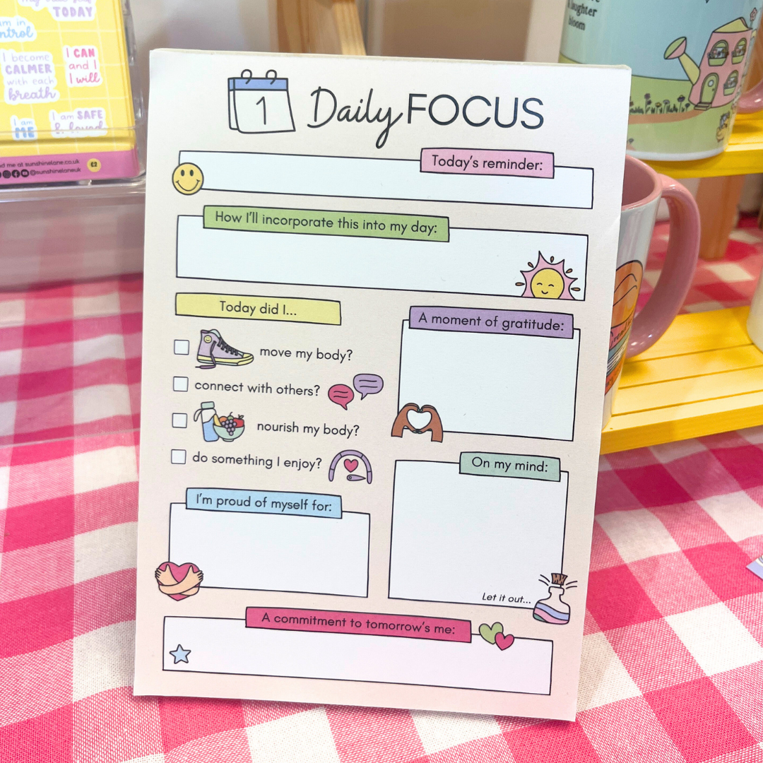 Lifestyle shot of the A5 planner in use