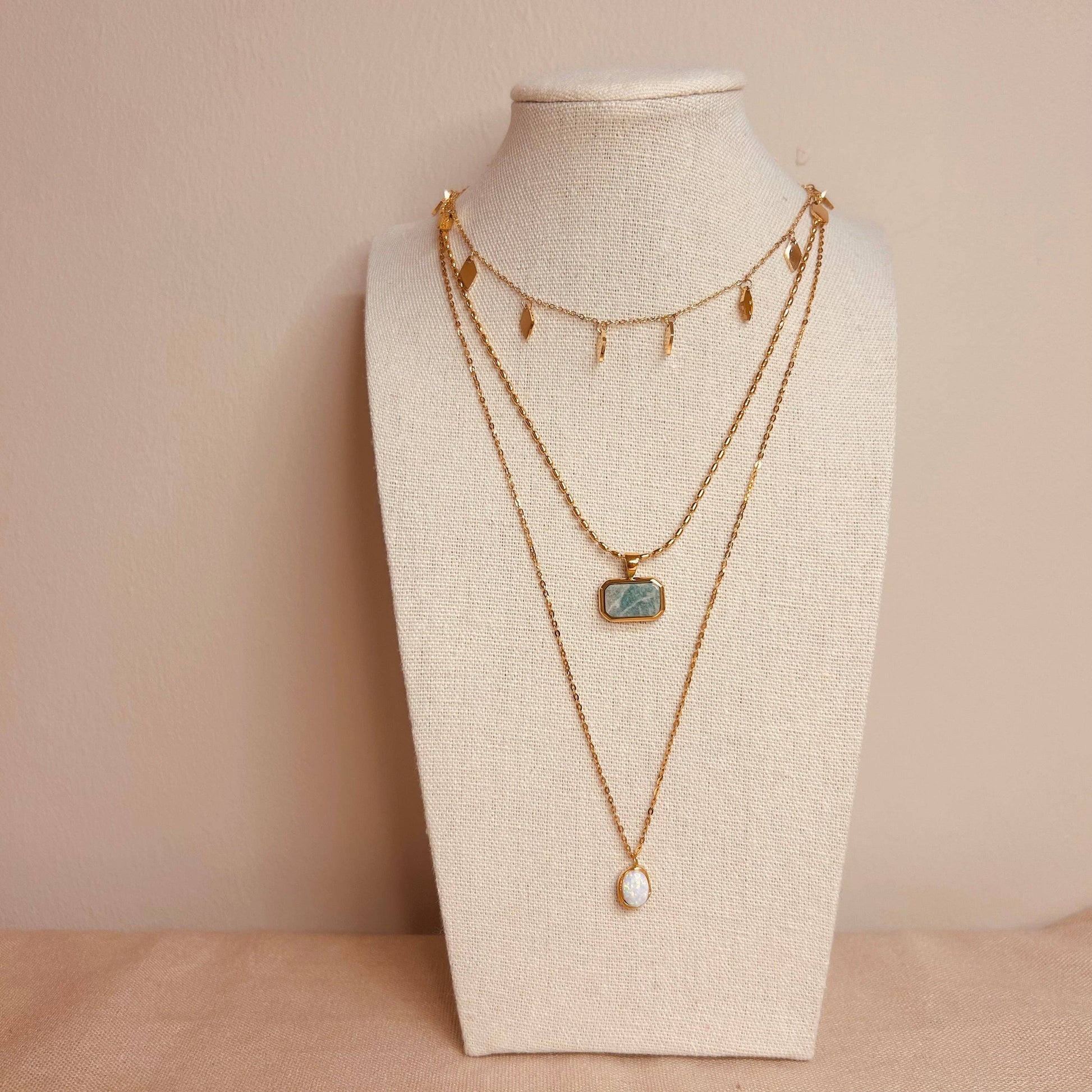 Everyday Marble Tablet Necklace by Forget Me Not & Green