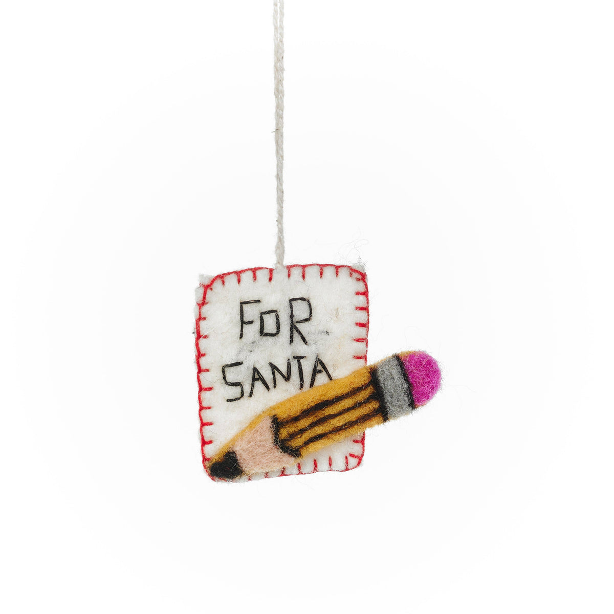 Handmade felt letter to Santa Christmas hanging decoration