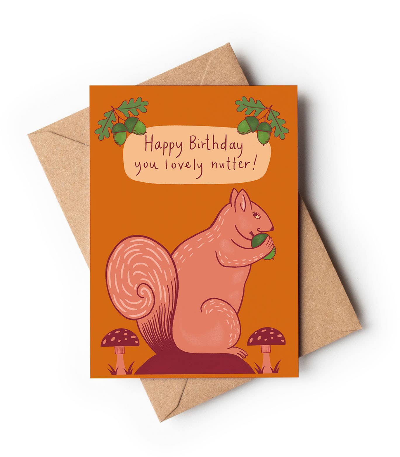 Lovely Nutter Squirrel A6 Autumn Birthday Card