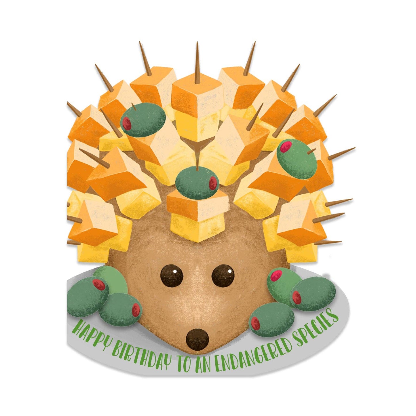 Cheese Hog Die Cut Greeting Card by Neon Magpie