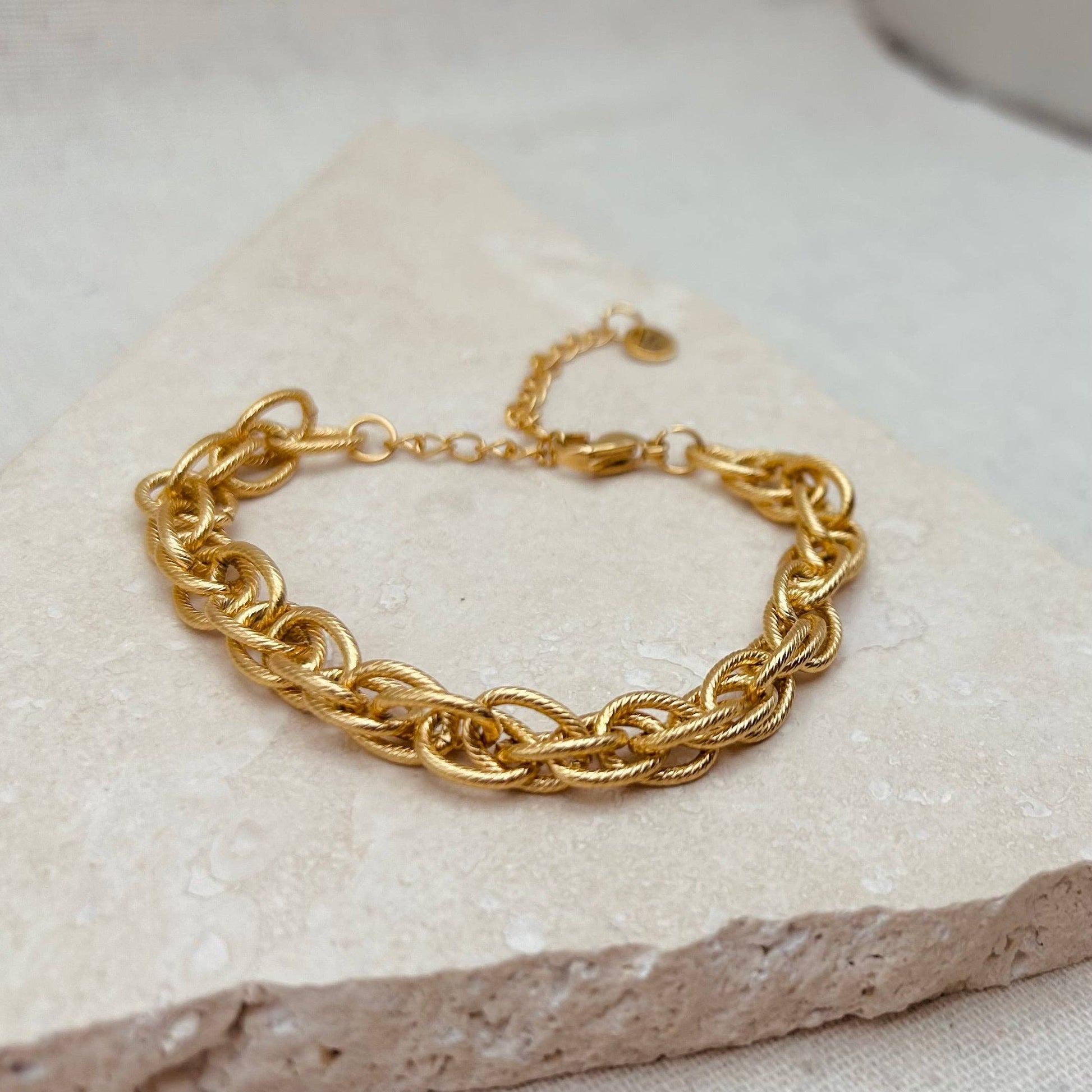Little Nell Gold Multi-link Bracelet featuring lobster claw clasp