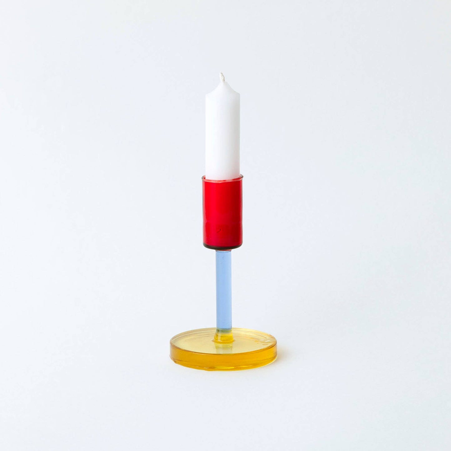 Dual Colour Candlestick, 120mm tall, for taper candles