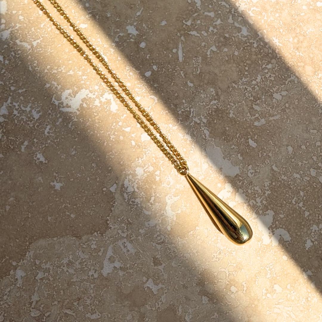 Everyday Gold Droplet Pendant Necklace by Little Nell