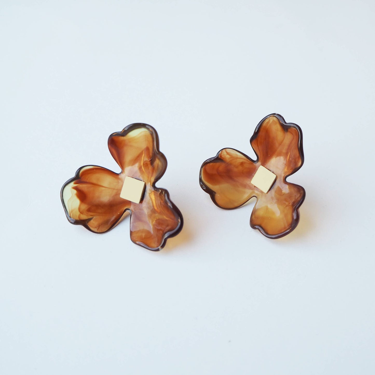 Ochre statement earrings in sustainable gift packaging