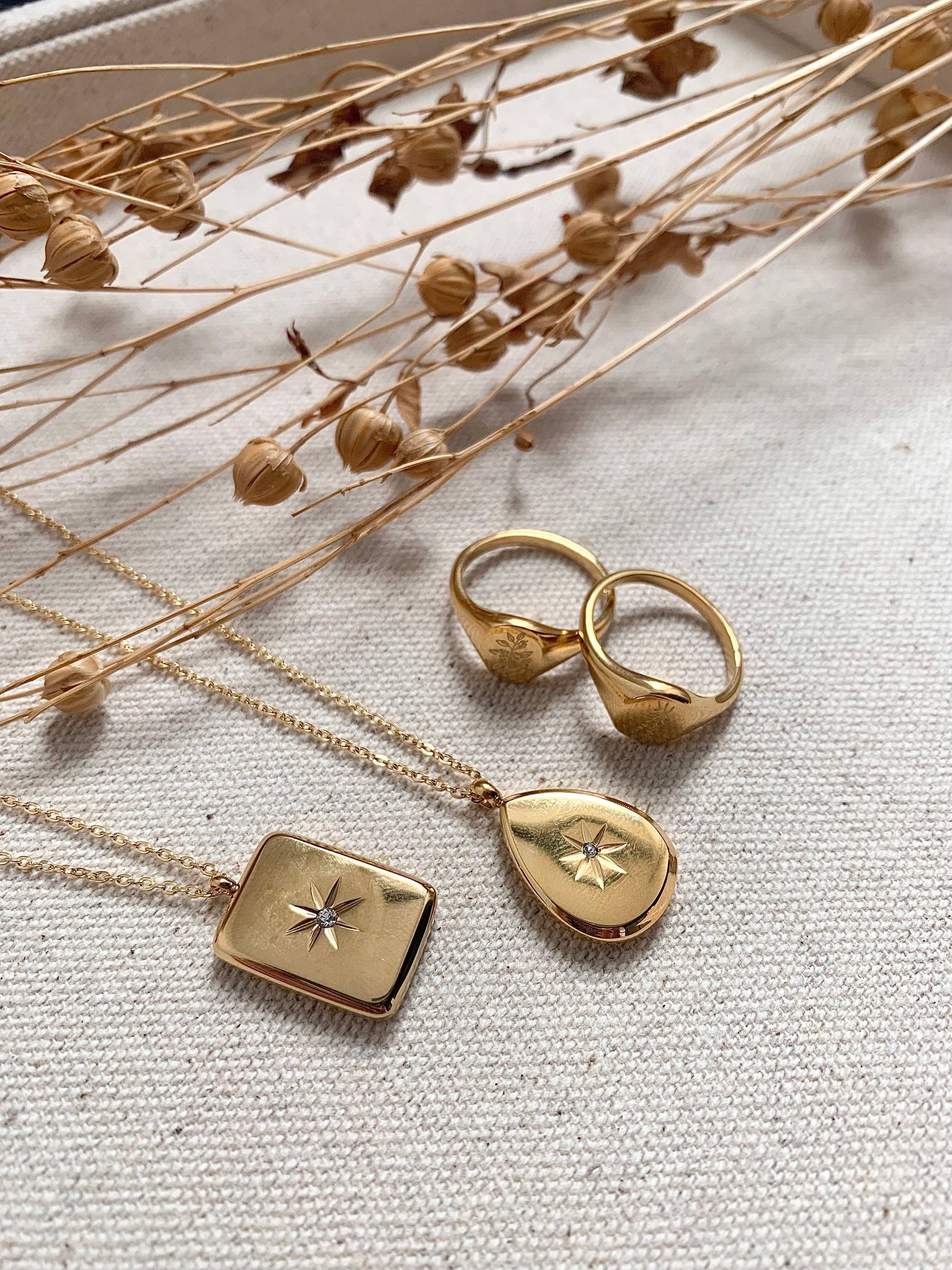 Gold Star Pendant Necklace with Adjustable Extender Chain