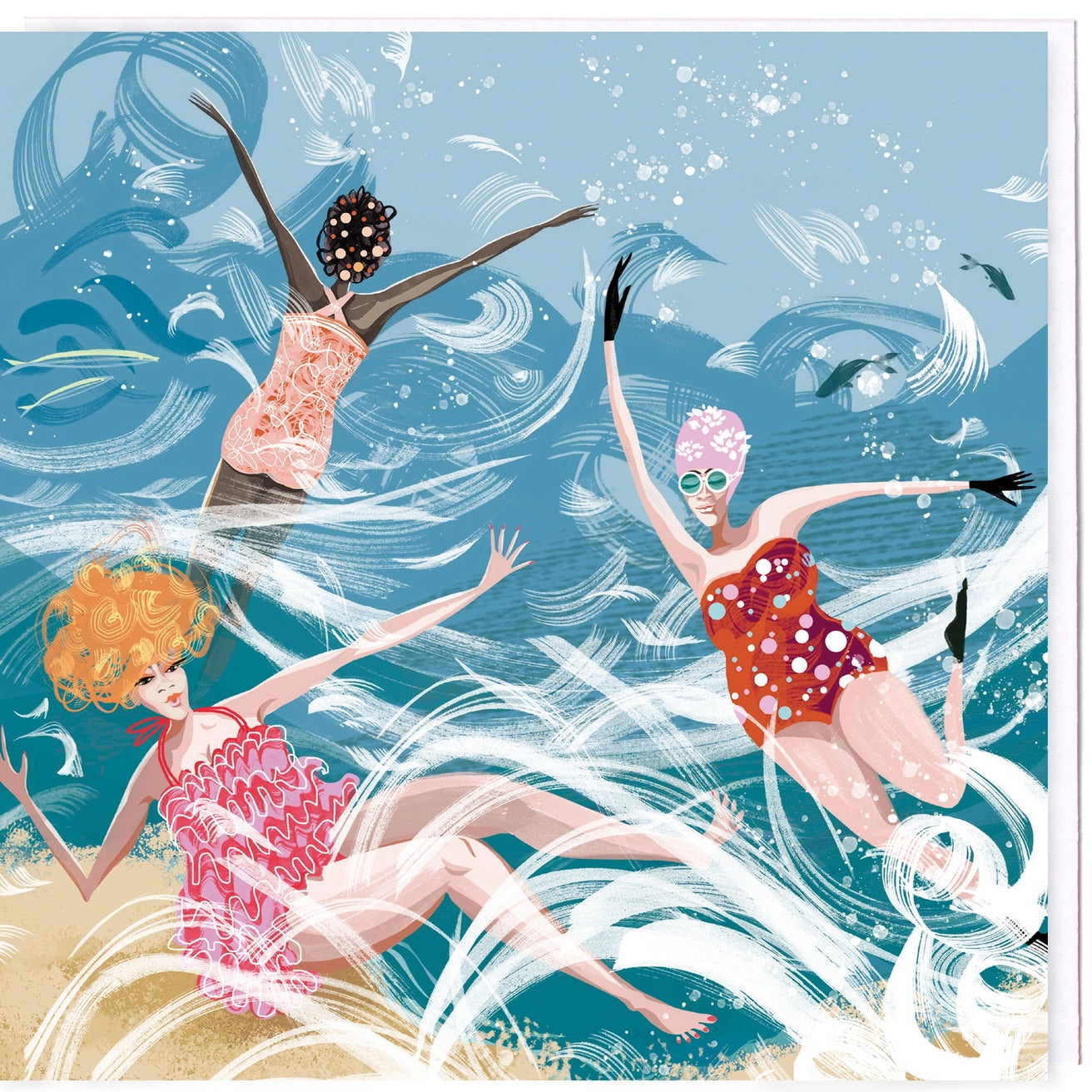 Swim Wild and Free Tumble Tide Greeting Card