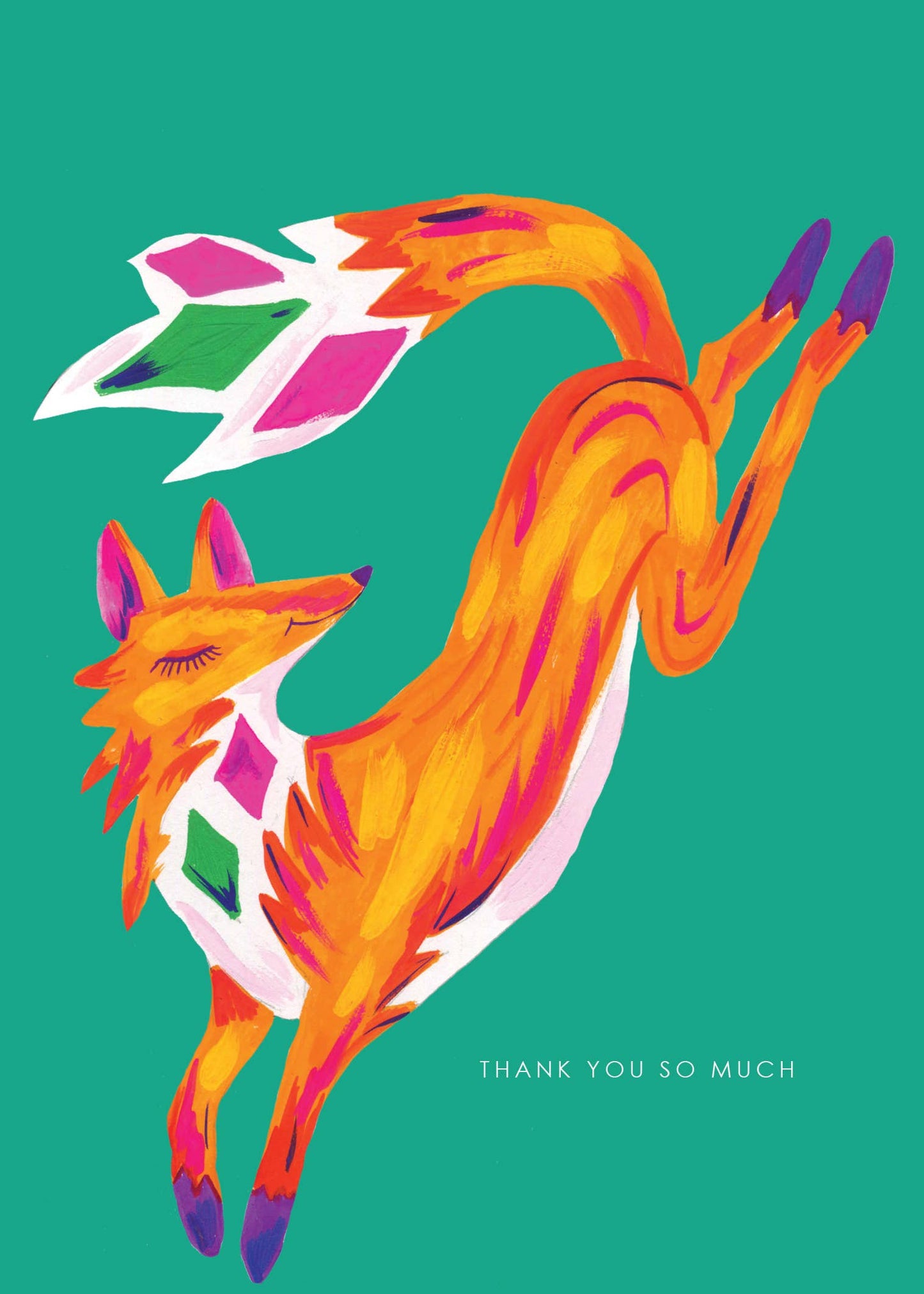 Eco-friendly Fox Thank You Card with recycled kraft envelope