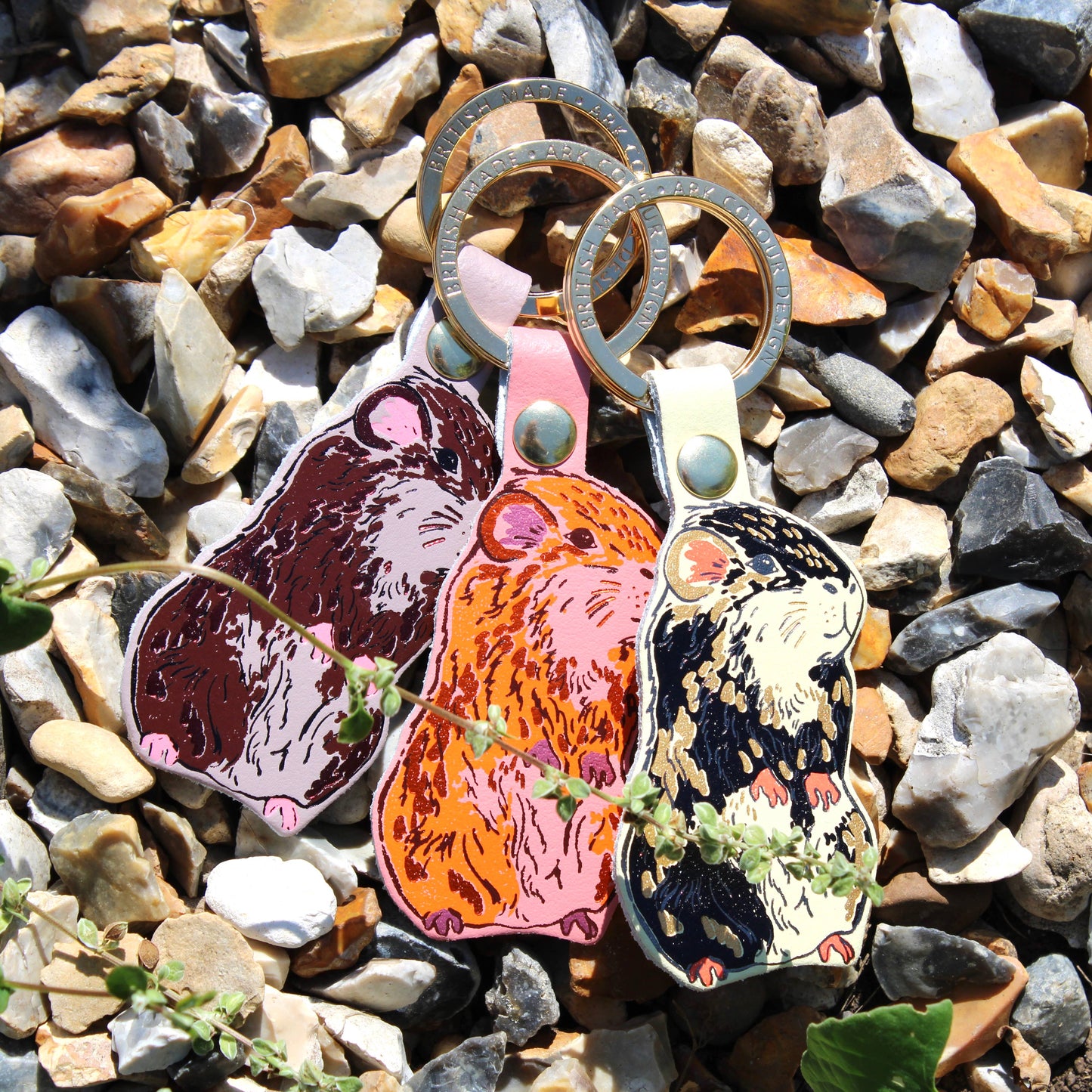 Sustainable Guinea Pig Keyring, made from Scottish tannery leather